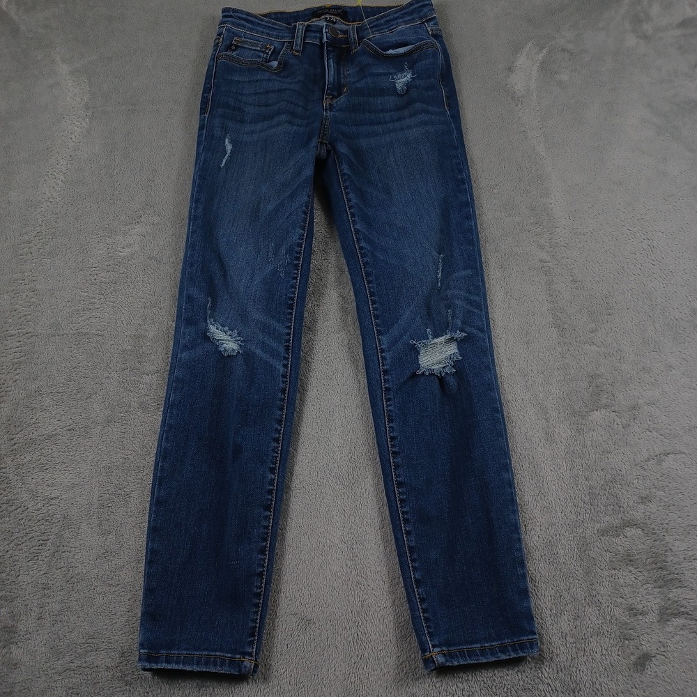 Judy Blue Jeans Womens 26 Blue‎ Relaxed Fit Distressed Stretch Denim Pants